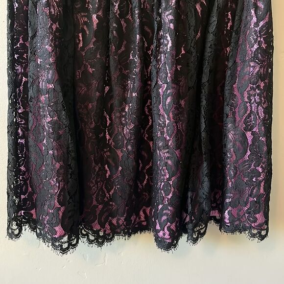 TRINA TURK High Waisted Midi Skirt with Lace Overlay Size 4 - Picture 3 of 7